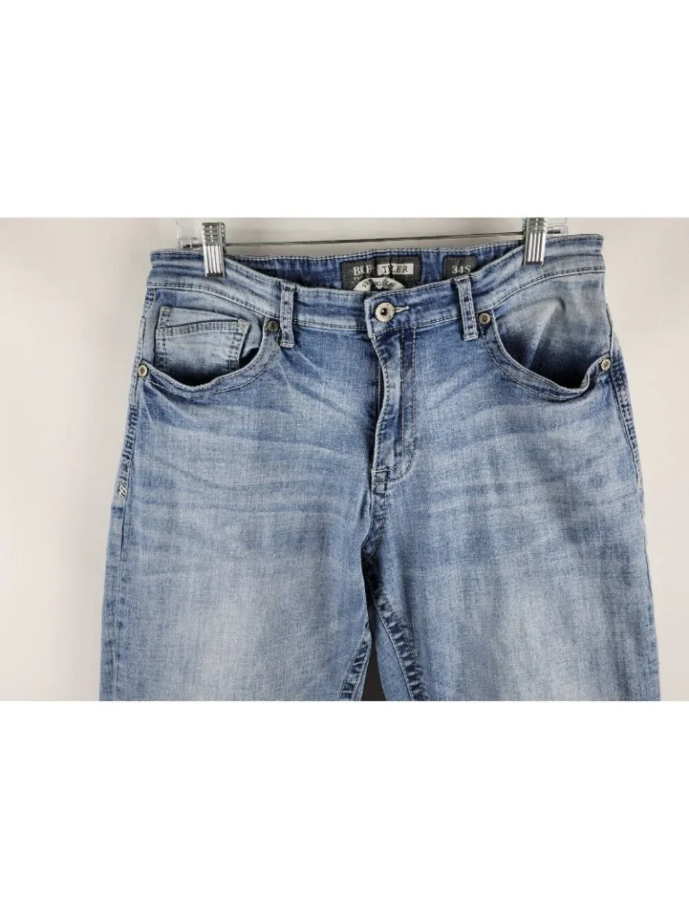 BKE Jeans Men 34S Blue Tyler Straight Leg Light Wash Denim (34x29)